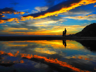 第２回　入選　「稲佐の浜夕景」　須田 仁志　（稲佐の浜）